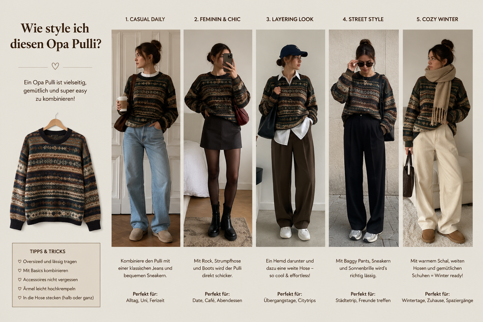 Wie style ich diesen Opa Pulli?